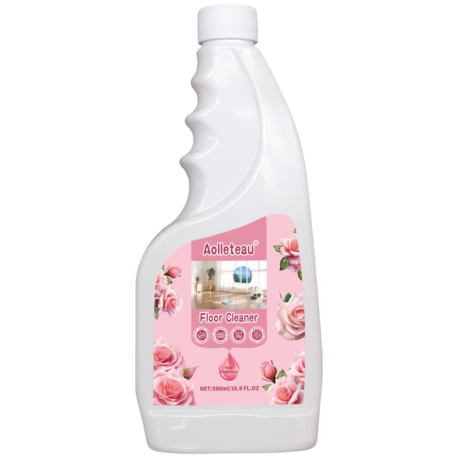 Robot Mop Cleaning Solution Concentrate Compatible with Robot Vaccum, Wet Dry Vacuums, for Roborock, Tineco, Dreame, Narwal, Shark, Bissell Mops, 500ml, Dilution Ratio 1:200, Rose Scent (Pack of 1)