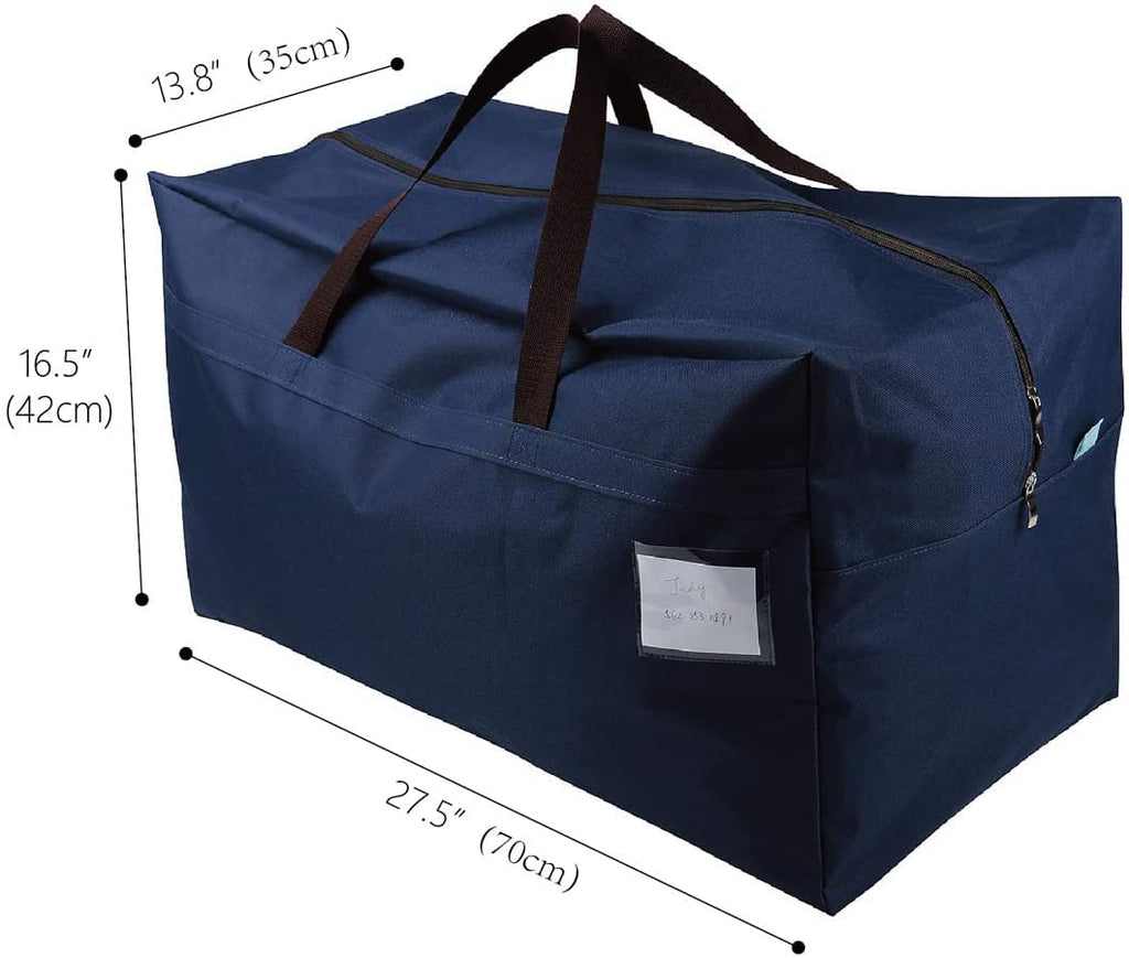 Pack of 3, 100L Festival Decoration Ornament Storage Organizer Bags, Travel Duffel Bags, House Moving Bags, Blue