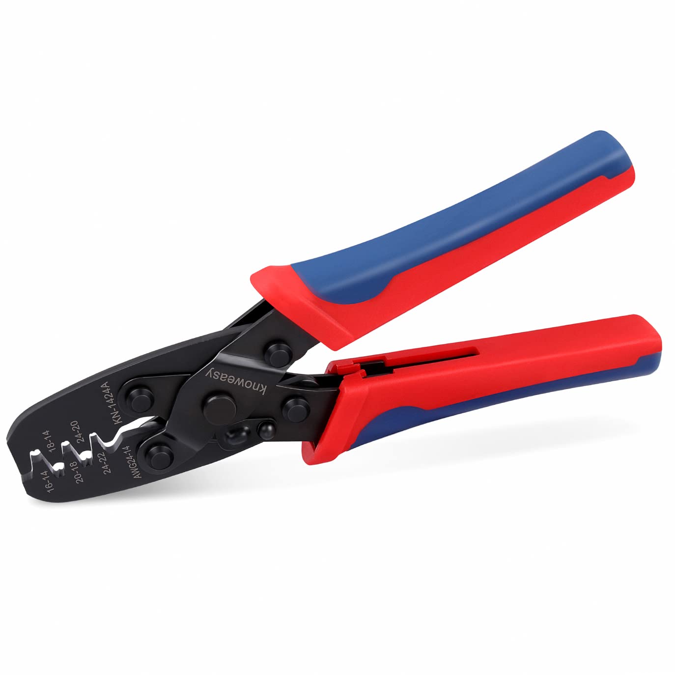 Molex Crimper,Knoweasy 1424A Weatherpack Crimper - Works for Molex, Delphi, Amp, Tyco, Harley, PC, Automotive - AWG 24-14 Wire Crimping Tool
