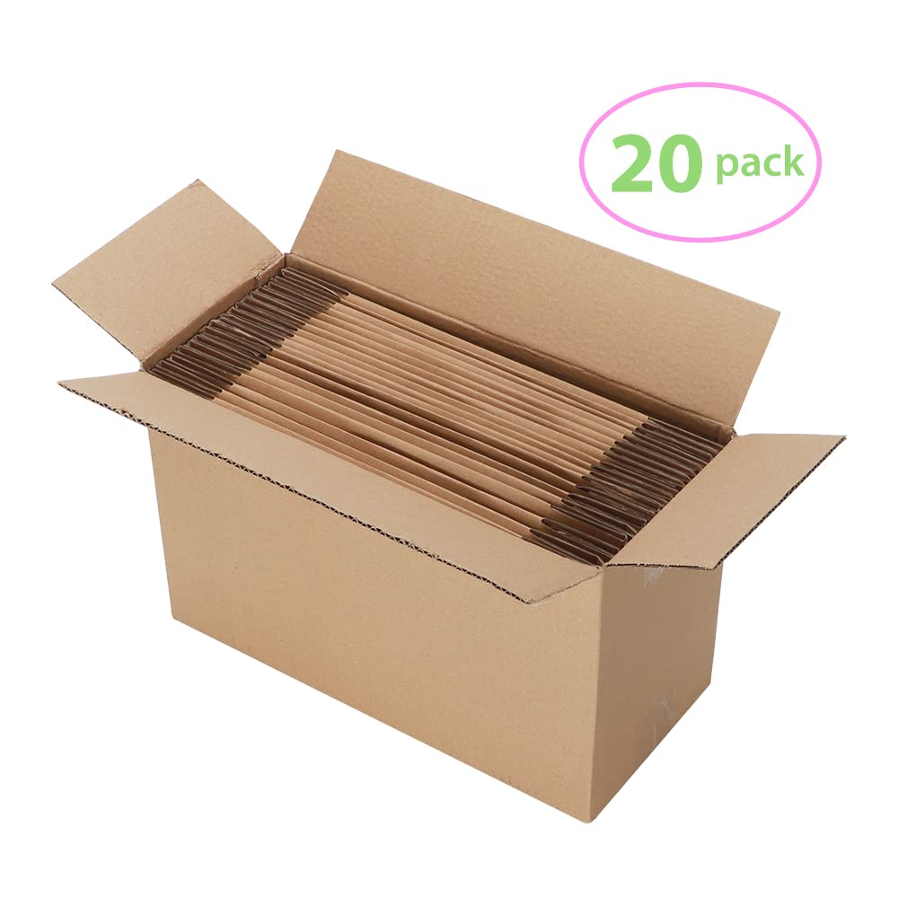 Pemtow 9x6x2 Shipping Boxes Set of 20, Brown Corrugated Cardboard Literature Mailer Box for Packaging, Mailing, Business