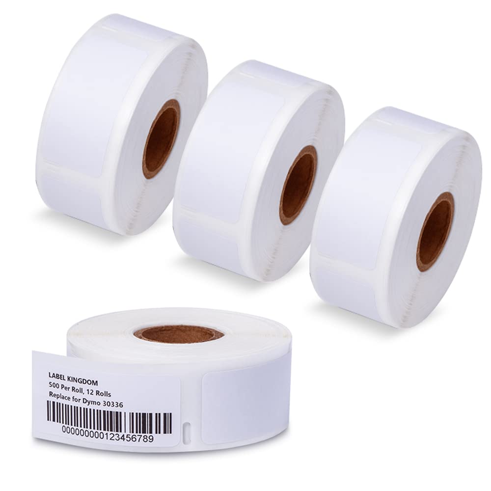 Label KINGDOM 4 Rolls Compatible Dymo Labels 1" x 2-1/8" Multipurpose Labels Replacement for DYMO 30336 Barcode Labels for Dymo Labelwriter 450, 450 Turbo, Dymo 4XL Desktop Printers