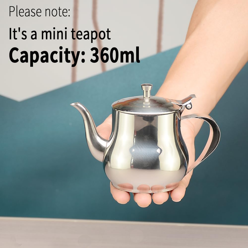 SANQIAHOME 360ml Stainless Steel Small-Capacity mini teapot Coffee Servers