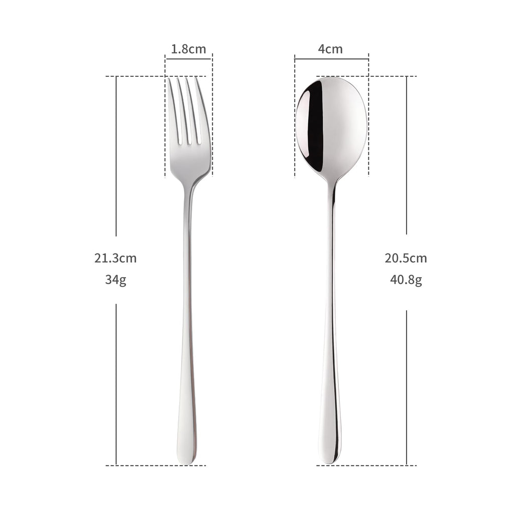 10Pcs Flatware Sets, Silver Spoons and Forks Set, Stainless Steel Dinner Spoons and Dinner Forks, Services for 5