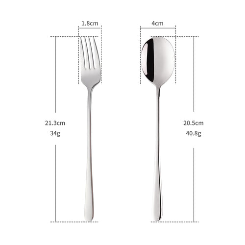 10Pcs Flatware Sets, Silver Spoons and Forks Set, Stainless Steel Dinner Spoons and Dinner Forks, Services for 5