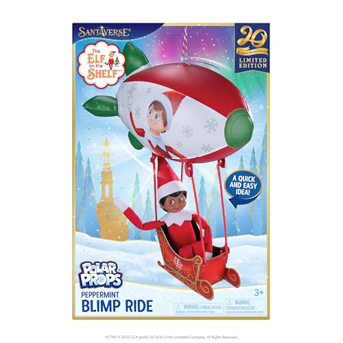 The Elf on The Shelf Polar Props Peppermint Blimp Ride – 20th Anniversary Scout Elf Accessory (Scout Elf Not Included)