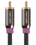 FosPower Subwoofer Cable (15 FT / 4.7 M) RCA to RCA Audio Stereo Cable, Male to Male - Dual Shielded Cord | 24K Gold Plated Connector | Corrosion Resistant | Clean Sounding Signal