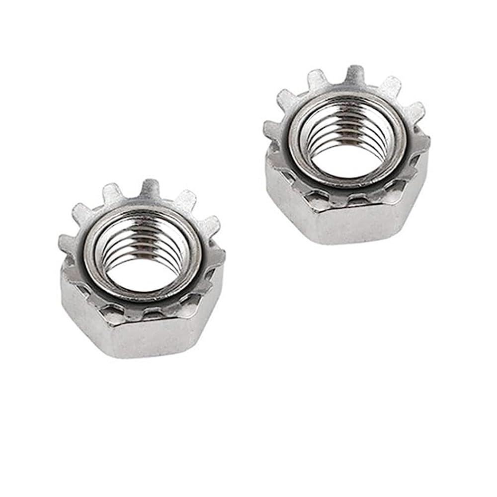 ZYAMY 100pcs 6#-32 K-Lock Nuts with External Tooth Washer, 304 Stainless Steel Hex Nut Kep Hex Head Lock Nut for Low-Load Assemblies