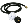 5 Feet Propane Regulator and Hose for Low Pressure Appliance with QCC1 & 3/8" Female Swivel Fittings Gas Line BBQ Grill Heater Burner Generator Griddle Fire Pit Regulateur Tank Adapter Gauge Fittings