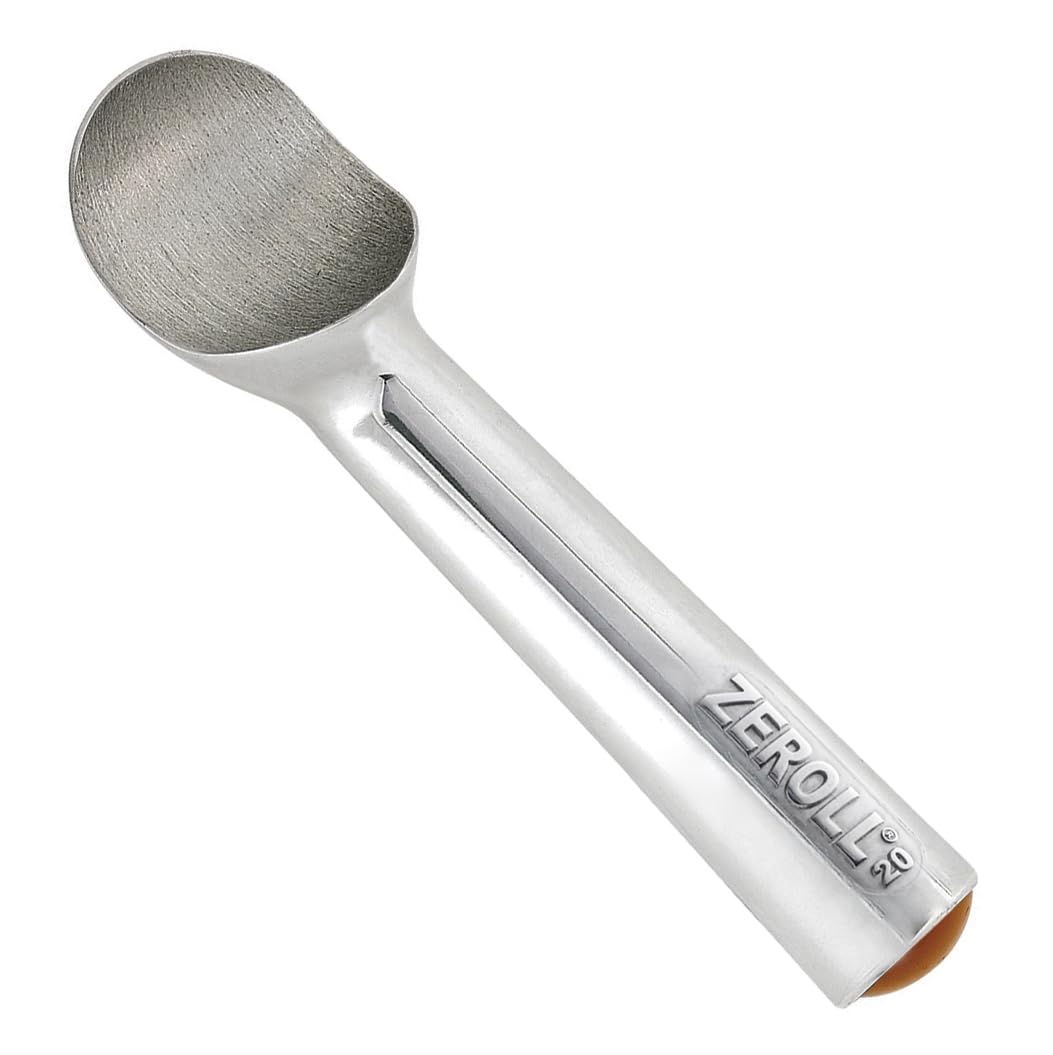 Zeroll 1020 Original Ice Cream Easy Scoop with Unique Liquid Filled Heat Conductive Handle Simple One Piece Aluminum Design Easy Release 40 Scoops per Gallon Made in USA, 2-Ounce, Silver