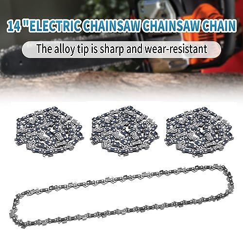 Vkinman 4 Pcs 14 Inch Chainsaw Chain 3/8" LP Pitch 52 Drive Links 050'' Gauge Replacement for Poulan Ryobi Craftsman Echo