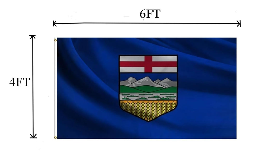 Large Canada Alberta Flag 4x6FT - 120X180CM Canadian Alberta Province Flags,UV Resistant,Vivid Color, All Weather, Double Stitched Polyester Flags with Brass Grommets (AB, 4x6)