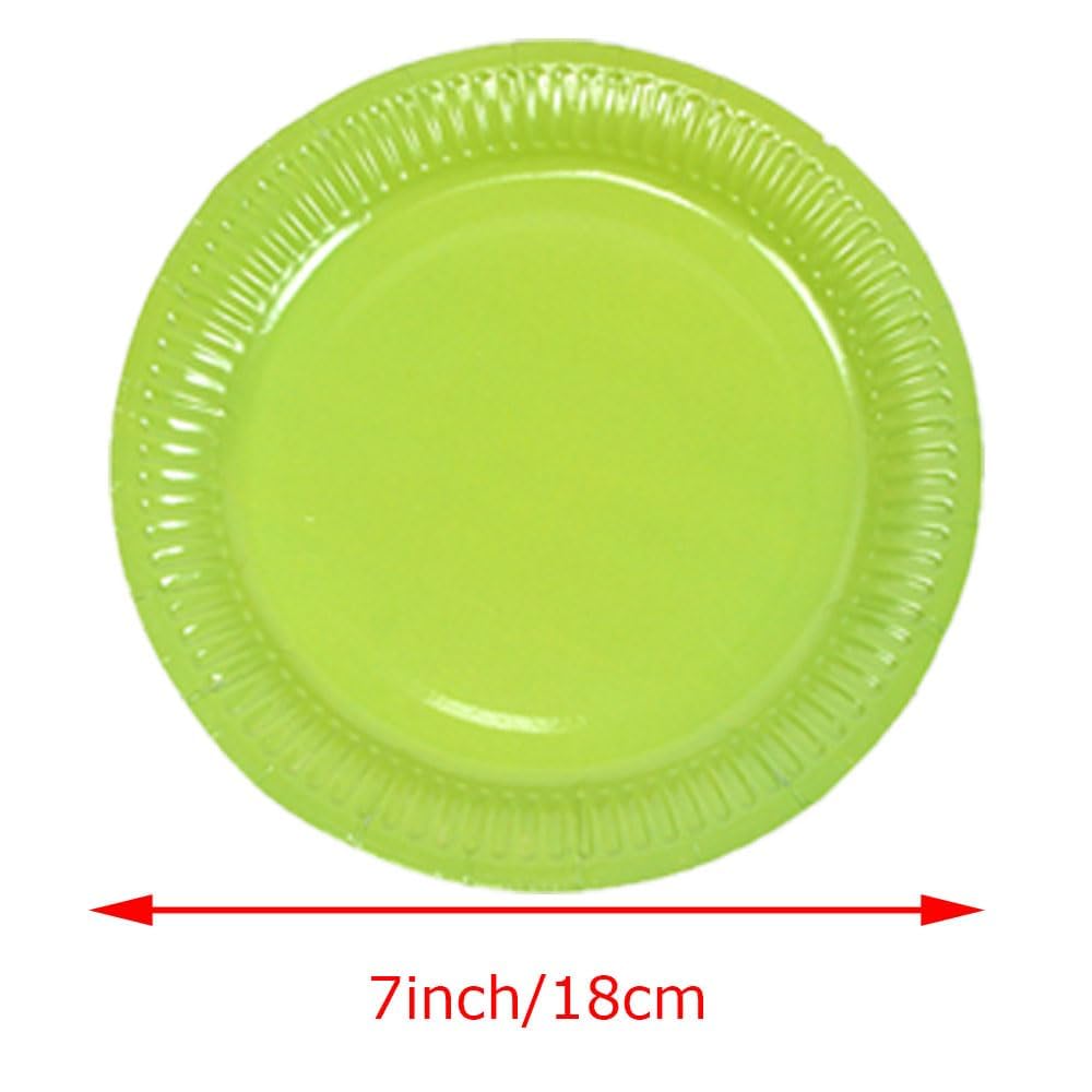 7 Inch Paper Plates, Esforzarse 100 Pcs Round Plates, DIY Colourful Paper Plates, Ultra Paper Plates for Everyday Use, Plates for Birthday, Wedding, Holiday, Party Dinner and Daily Use(10 Colours)