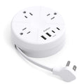 Addtam Travel Power Bar with 4 USB Ports(2 USB C), Retractable Flat Plug Extension Cord 5FT, Cruise Ship Essentials