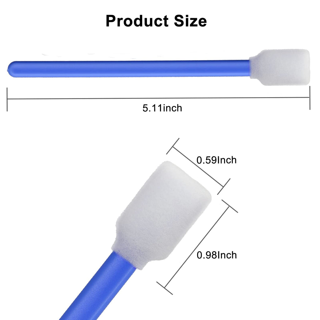 200pcs 5.11" Square Rectangle Foam Cleaning Swab Sticks for Solvent Format Inkjet Printer Roland Optical Equipment-Blue