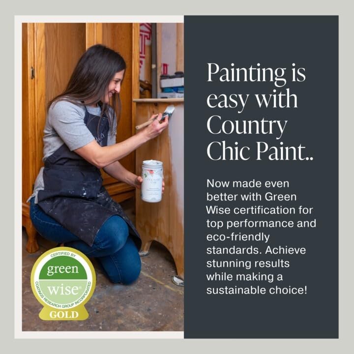 Country Chic All-in-One Chalk Paint for Furniture, Cabinets, Home Decor, Eco-Friendly, Matte Finish, Built-In Primer & Top Coat for Wood, Metal - Liquorice (Black) - 4 oz (118 ml)