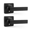 GOBEKOR 2 Pack Matte Black Dummy Door Handle Interior,Reversible Half Dummy Lever,Non-Turning Indoor Door Handles for Wardrobe,Closet Door & French Doors,Cabinet/Cupboard Handles