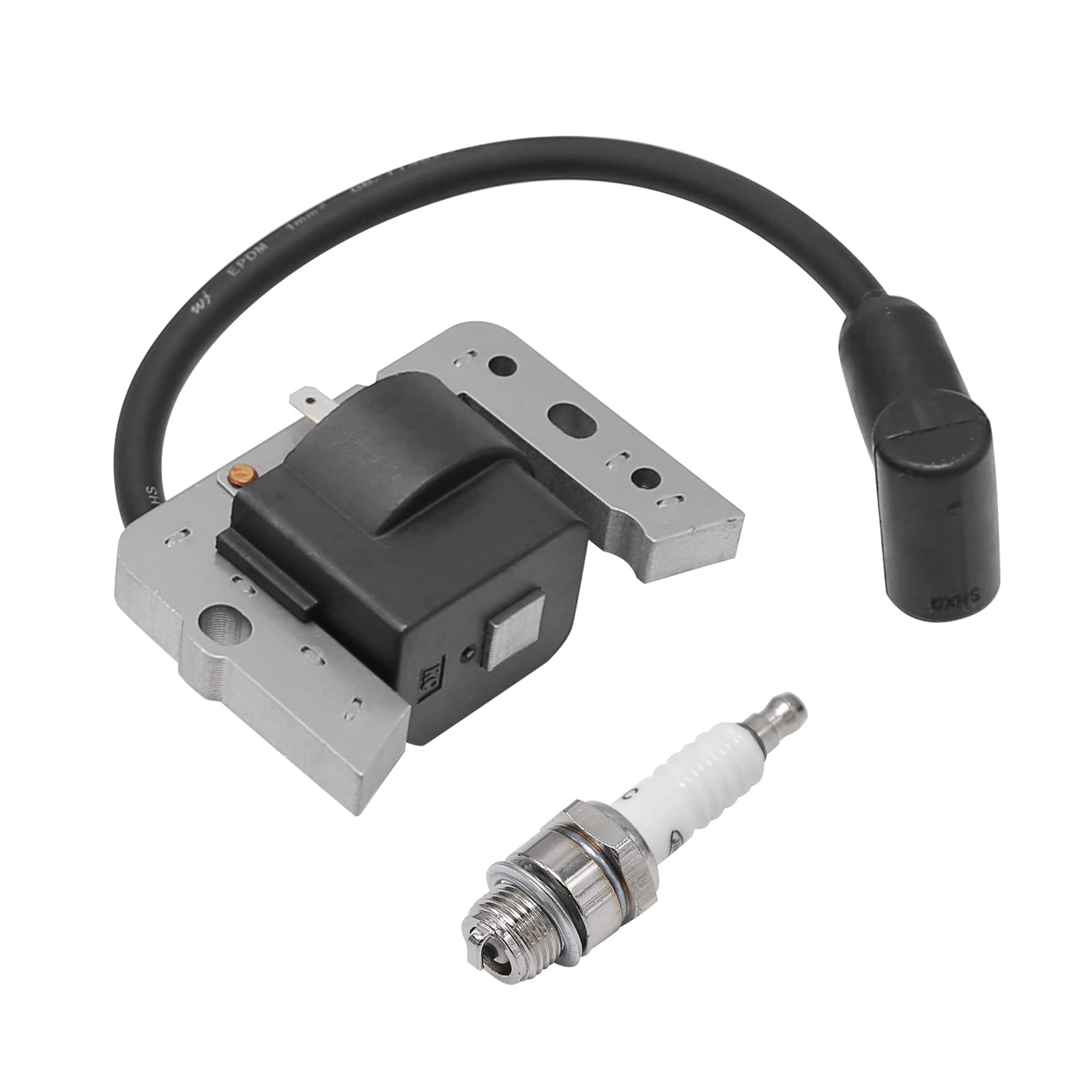 Ignition Coil Spark Plug Kit Replacement for Tecumseh AV520 LH195 OH195 TH139 TV085 TVM140 TVXL840 VLV126 LEV100 LEV115 LEV120 LV148A LV195EA OVRM105 OVRM120 Engine