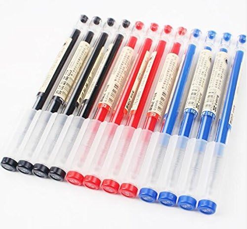 Gel Ink Pen Extra fine point pens Ballpoint pen Liquid Ink Rollerball Pens 0.35mm Premium Quick Drying Pen for Japanese Office School Stationery Supply 12 Packs (4 Black 4 Blue 4 Red)