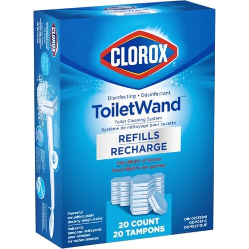 Clorox Disinfecting ToiletWand, Toilet Cleaning System, 20 Count Refills