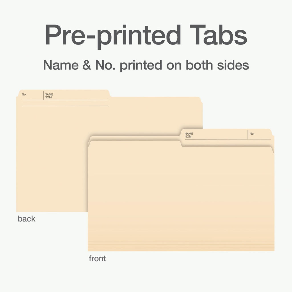 Pendaflex File Folders, 1/2 Cut Tab, Legal Size, Manila, Durable Paper Stock, Box of 100, Ideal for Office/Home/School Organization, Made in Canada, Reversible File Organizers