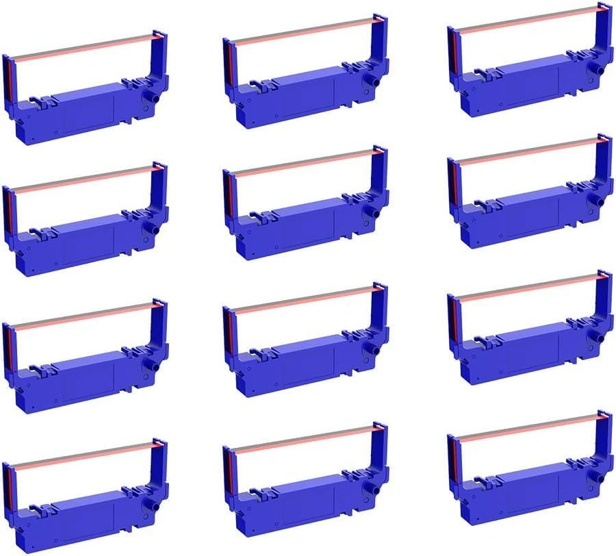 Bigger Compatible Replacement for SP700 Printer Ribbon B/R - Star SP-700BR, RC-700BR, SP-712, SP-742 Ink (Black and Red, 12-Pack)