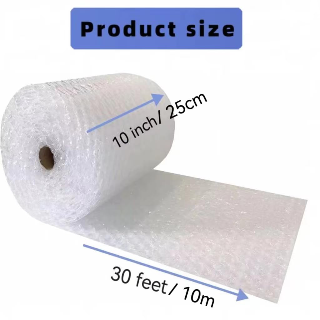 2-Pack Bubble Cushioning Wrap, 10 Inch x 60 Feet Total, Moving Supplies, Small Bubble Cushioning Protective Roll for Moving Shipping Packaging