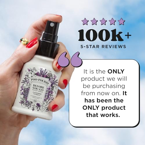 Poo-Pourri Lavender Vanilla Scent Before-You-Go Toilet Spray 4 oz Bottle, 4 Fl Oz, 4 Fl Oz