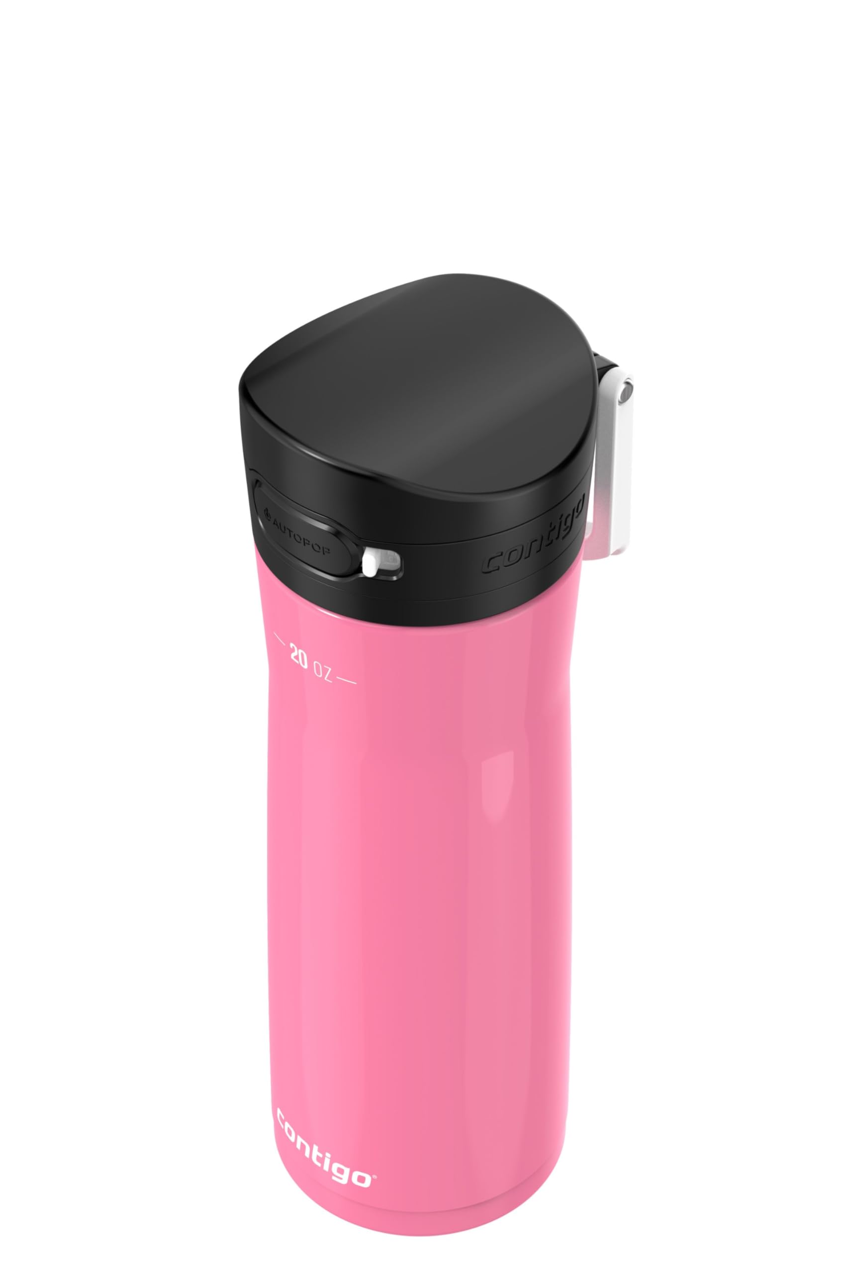 Contigo Jackson Chill 2.0 Stainless Steel Water Bottle with Carry Handle and Secure Lid for Leak-Proof Travel, Vacuum-Insulated and BPA-Free, Azalea, 20 oz (591 mL)