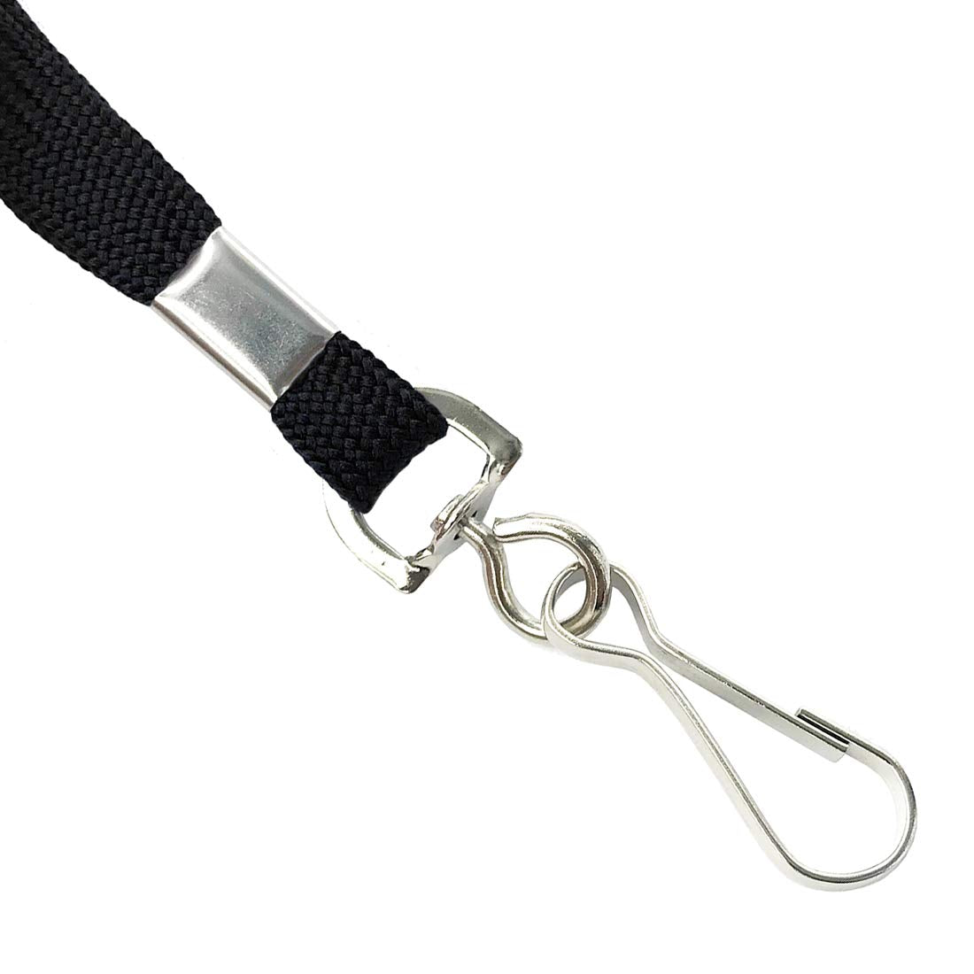 Bird Fiy Lanyards Safety Black Lanyards Neck Flat Premium Breakaway Badge Lanyard with J-Hook for ID Nametag Badge Holder (Black, 50 PCS)