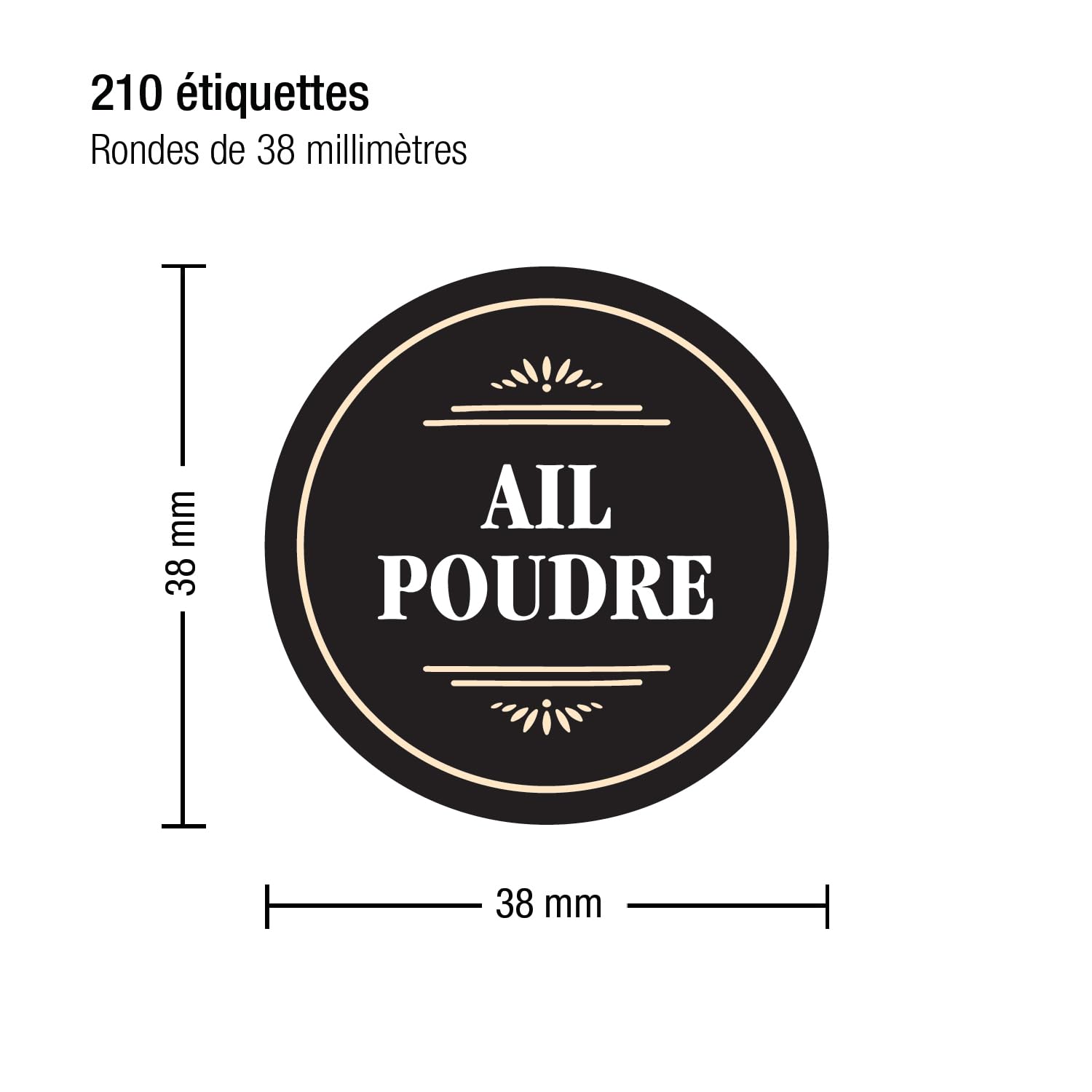 Etiquette epices Francais ; 210 autocollants épices en français ; Etiquette autocollante epice ; résistantes à l'eau et à l'huile 38 mm ; avec autocollants supplémentaires vierges Imprimées au québec