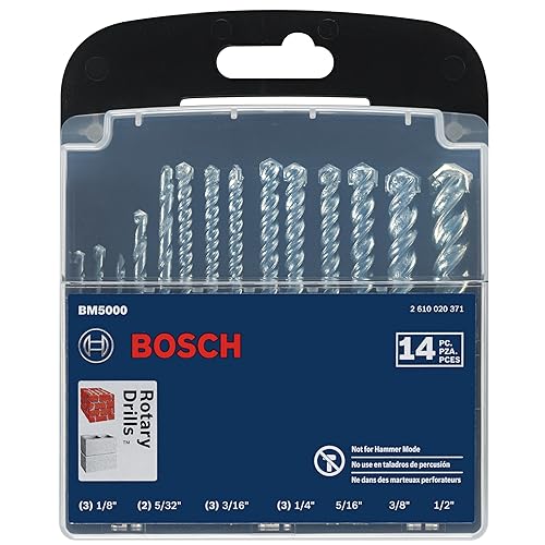 Bosch BM5000 Fast Spiral Masonry Set, 14-Piece,Silver