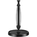 Paper Towel Holder Countertop, One-Handed Tear, Stainless Steel, Weighted Base, Black Paper Towel Holder Stand with Ratchet Mechanism for Kitchen Bathroom Decor Accessories, Black