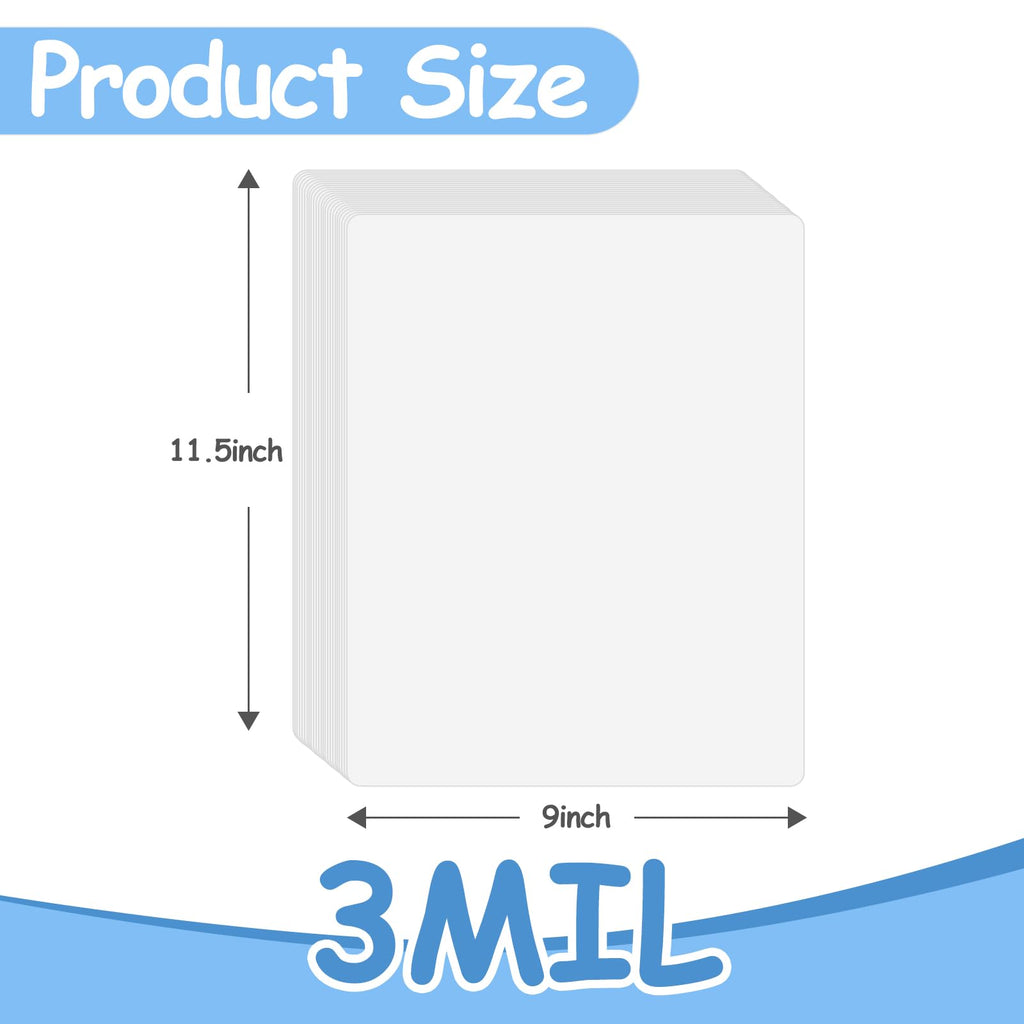 InpourPack 3 Mil Laminating Sheet, Clear Thermal Laminating Pouches Letter Size Plastic Laminator Sheets 9 x 11.5 Inch (3 mil / 100 pcs)