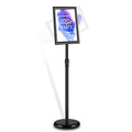 SWOK 8.5 x 11 Inch Adjustable Sign Holder, Pedestal Poster Stand, Heavy-Duty Floor Standing Sign Holder with Round Base, Vertical and Horizontal View Sign Displayed for Display, Advertising, and Outdoor Use