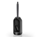 HAMITOR Toilet Brush and Holder Set: Curved Design Bathroom Toilet Bowl Cleaner Brush for Deep Cleaning Under Rim- Flexible Bristles Toilet Scrubber with Long Handle- Modern Travel RV Tools- Black