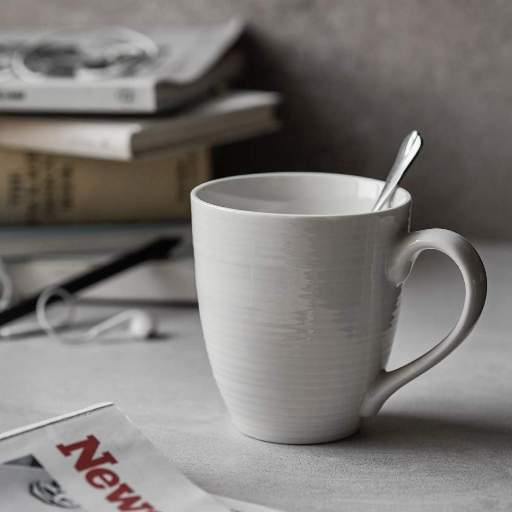 DOWAN Coffee Mugs, Coffee Mugs Set of 6, 17 Oz Ceramic Coffee Cups with Handle, Large Coffee Mug for Coffee Tea, Party, Coffee Mug Ceramic Set, Mug Sets, White