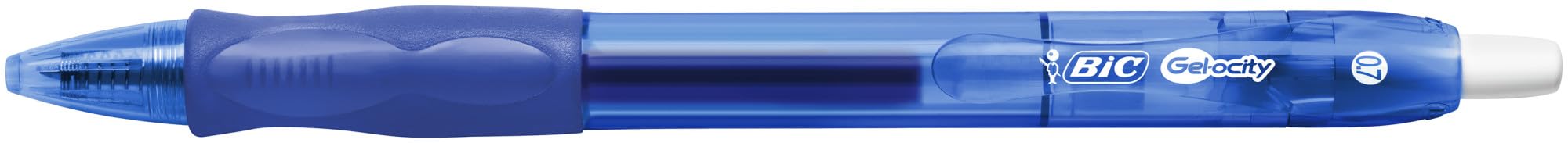BIC Gelocity Original Retractable Gel Pen with 0.7 mm Medium Point, Smooth Ink and Translucent Barrel, 24-Count in Blue Ink