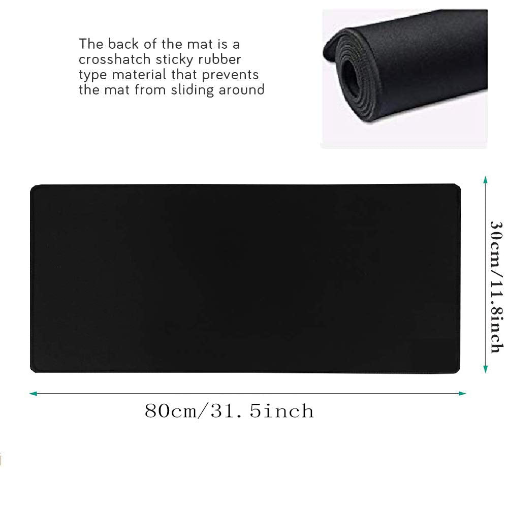 YEBMoo Extra Large Gaming Mouse Pads/Extended Protective Office Desk Mouse Mat Non-Slip Professional Precision Tracking Surface (31.5" x 11.8") for PC Computer Laptop (80x30Black001)