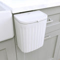 Glad Roomate Under Counter Waste Bin | Space Saving Small Trash Can for Kitchen Cabinet, Bathroom or Office | Dual Lid for Ease of Opening, 9 Liter, White
