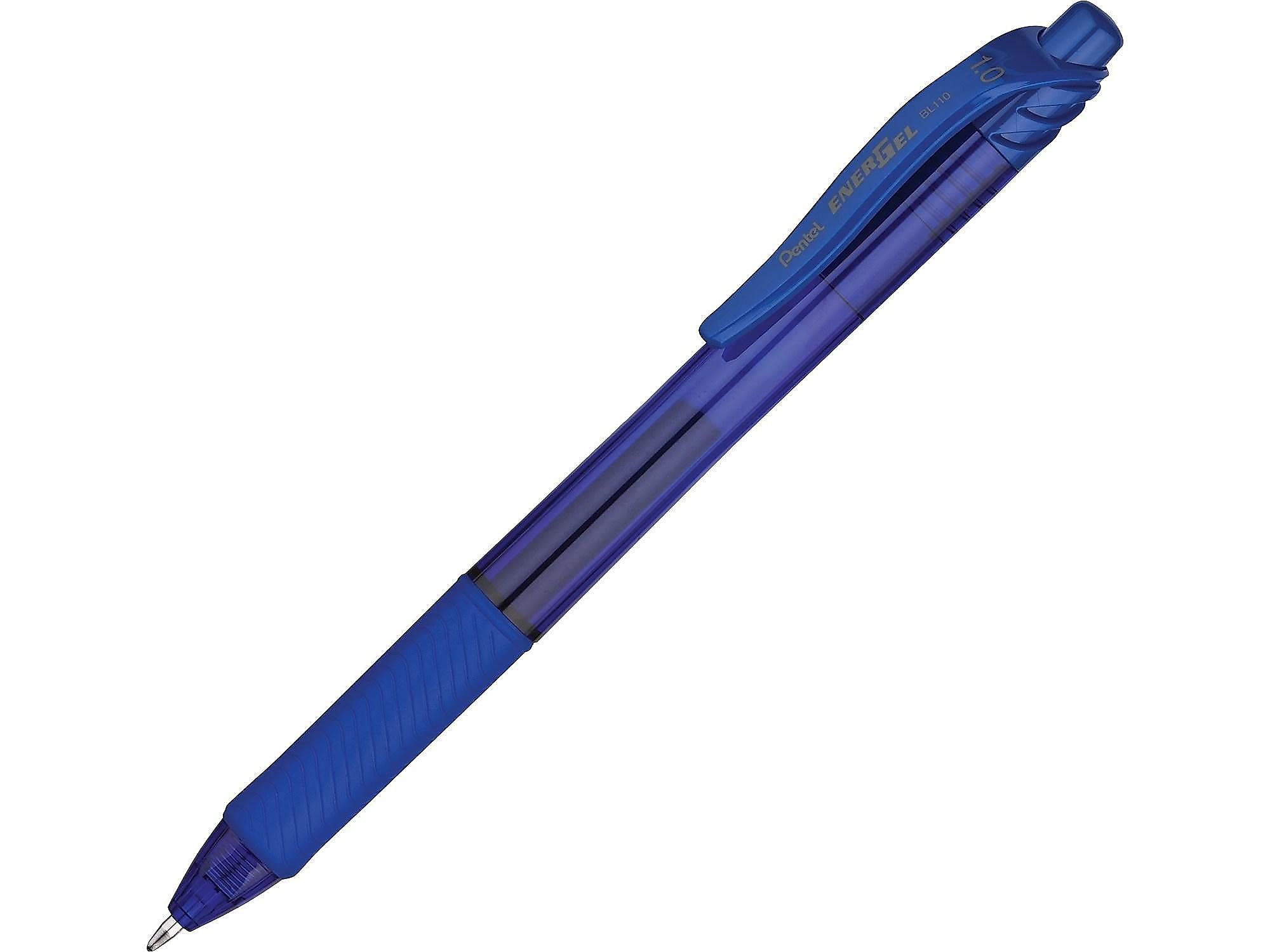 Pentel EnerGel X Retractable Liquid Gel Rollerball Pen, Everyday Writing, Office Supplies, School Supplies, 1.0mm Bold Point, Blue Ink, BL110-C, Box of 12