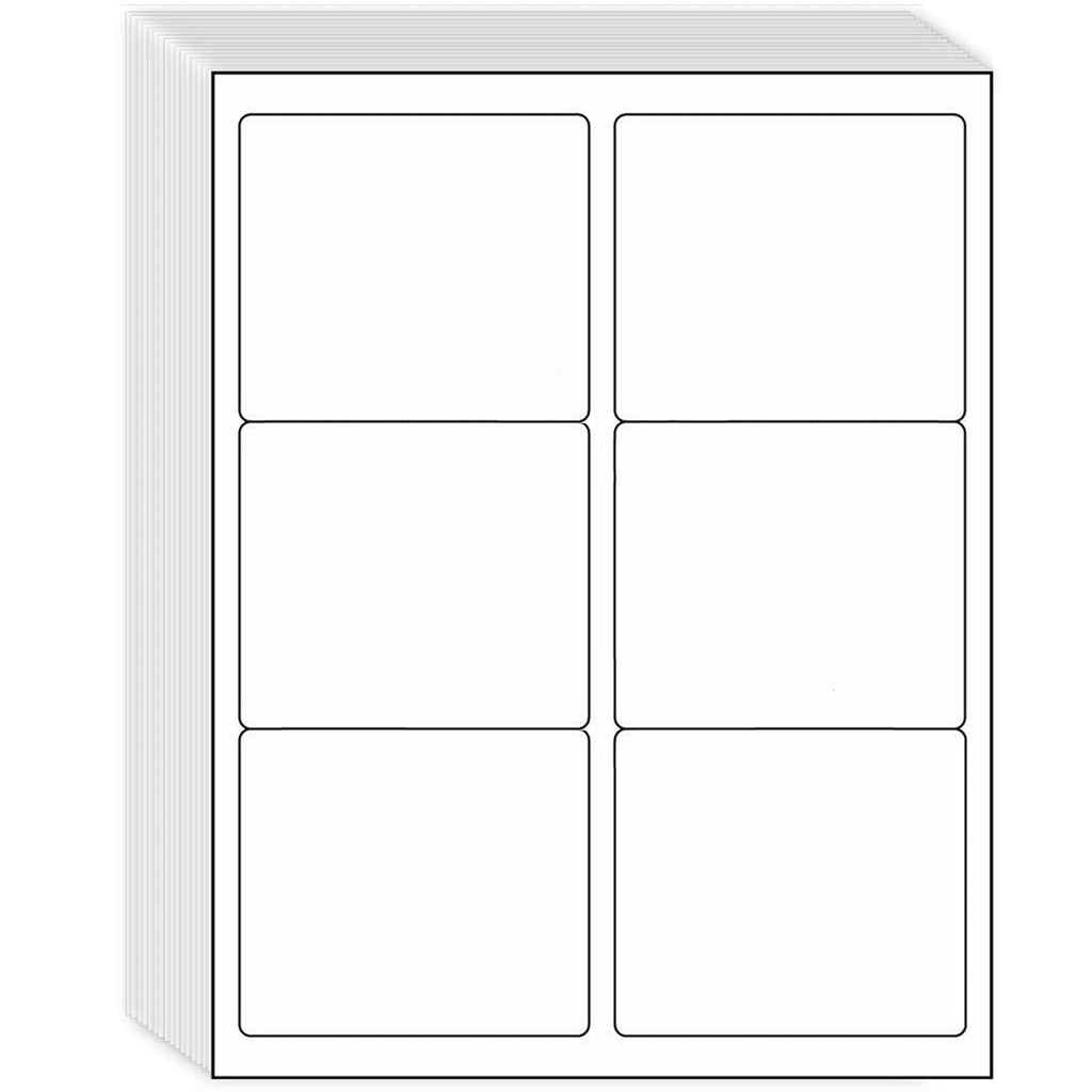 3-1/3" x 4" Shipping Address Labels 600 Label Stickers Paper for Laser/Inkjet Printer 6 per Page Printable Mailing Labels, FBA Box Labels - Matte, 100 Sheets