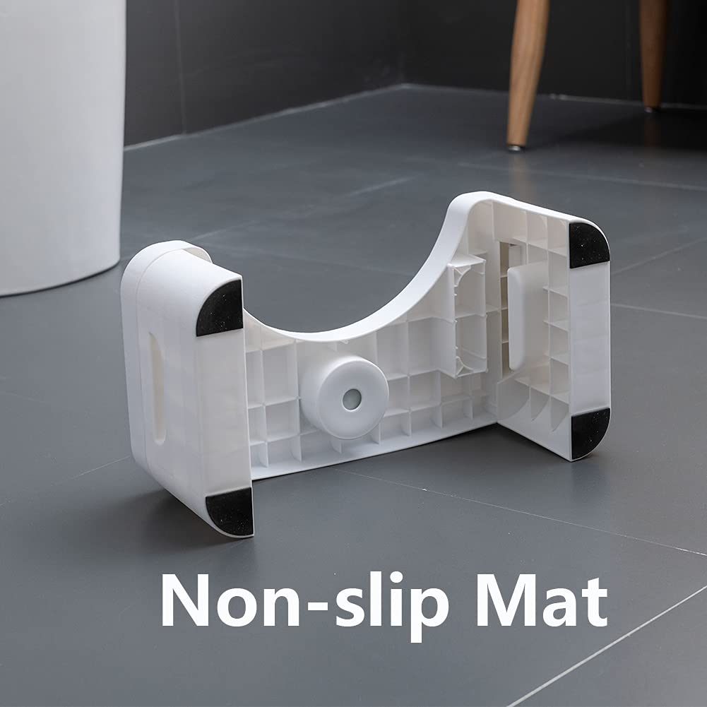 Folding Toilet Stool, Potty Step Stool, Bathroom, Foldable Poop Stool Poop Stool | Bathroom Accessories for All Ages | Sitting Posture Foot Stool, White
