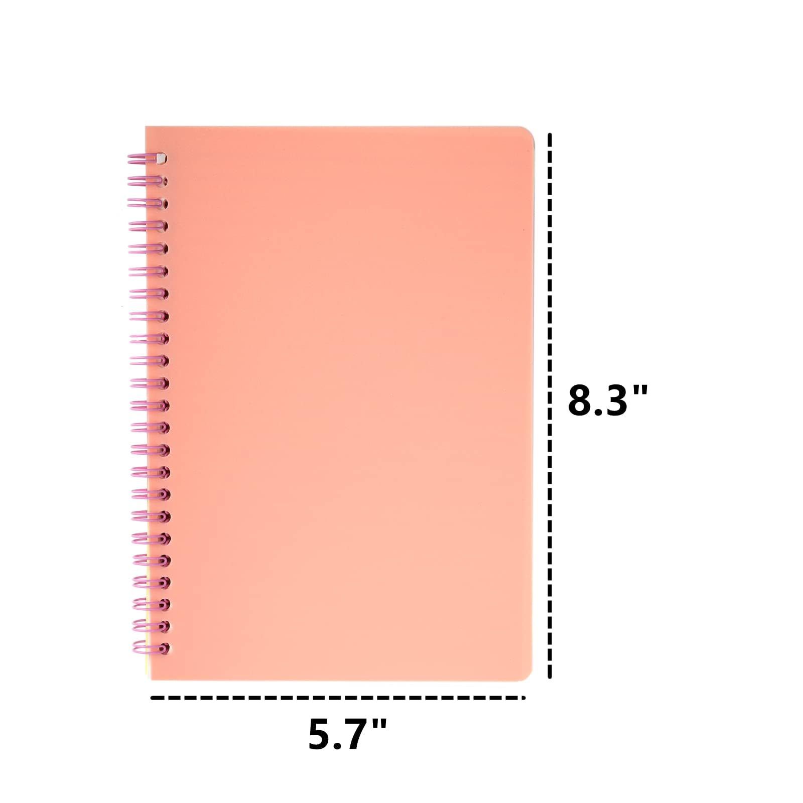 Dicunoy 8 Pack Spiral Notebooks, A5 Ruled Journals Notebooks 80 Sheets with Thick Plastic Hardcover, Cute Thick Notepads for Work, Teacher, Students, School, Women,7 Colors, 8.3" x 5.7"