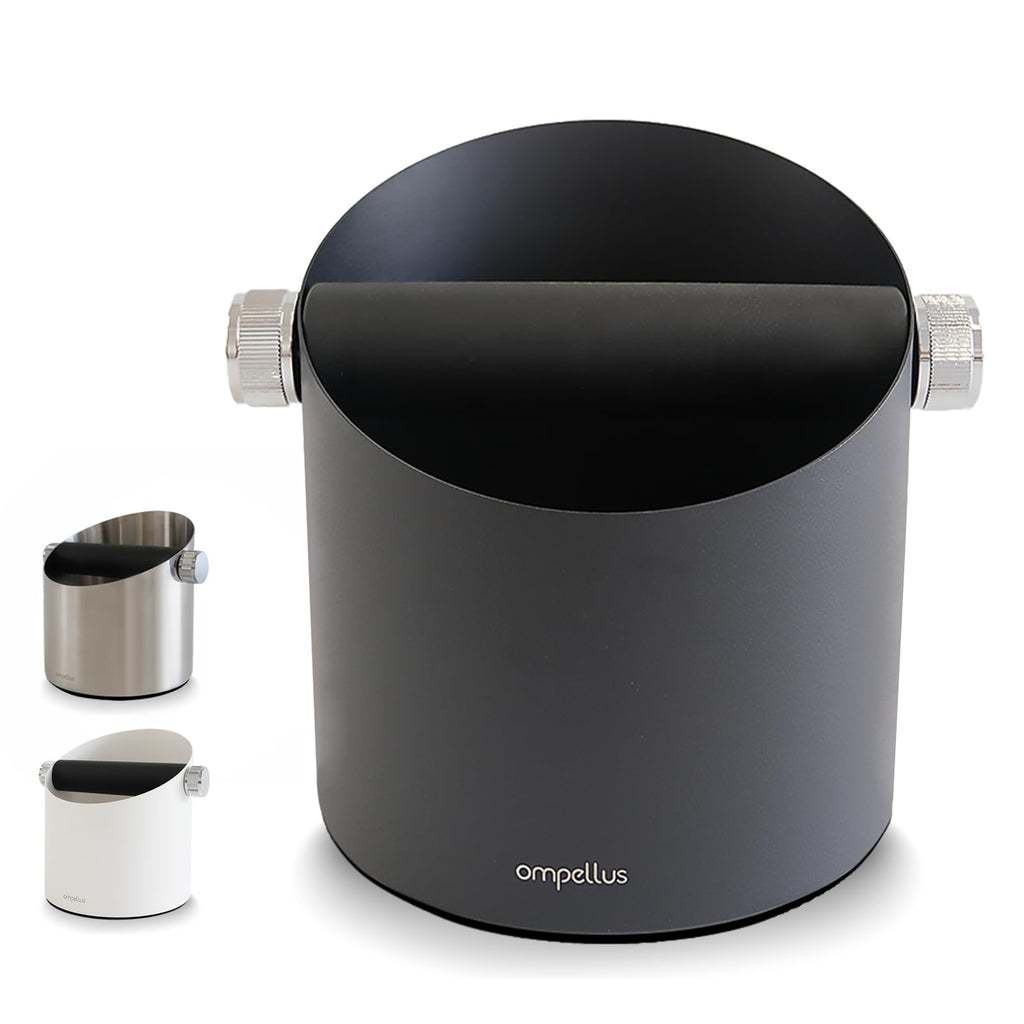 Ompellus Espresso Knock Box, Large Capacity & Non-Slip Base Coffee Knock Box, Barista Tools, Espresso Machine Accessories (Black)