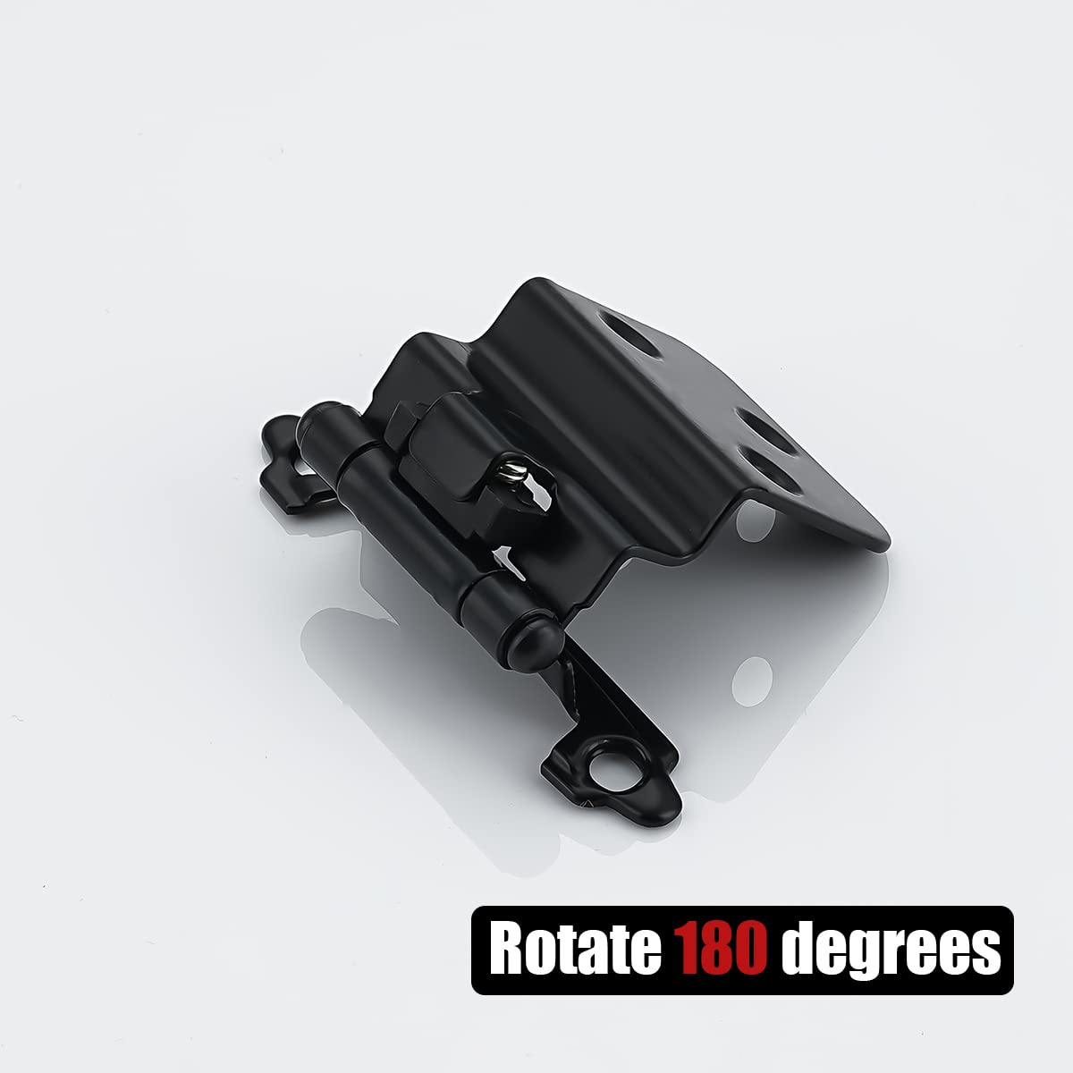 JQK 3/8 Inch Inset Cabinet Door Hinges, Cabinet Hinge, 20 Pack Matte Black, CH201-BK-P20