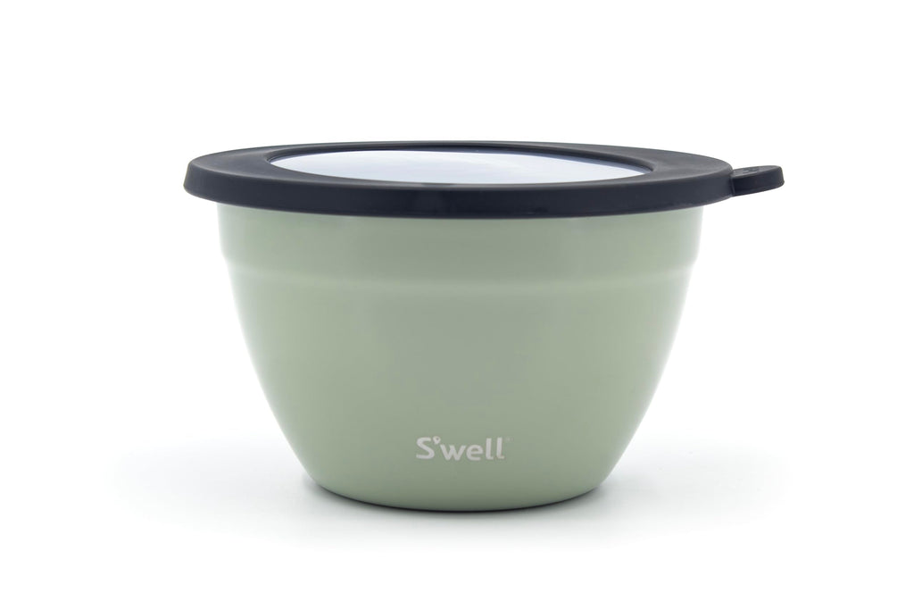 S’Well - Stainless Steel Salad Bowl Kit, Leakproof Lunch Bowl with Removable Tray and 2 oz Mini Canister, Meal Prep Food Container & Dishwasher Safe (64 oz, Mountain Sage)