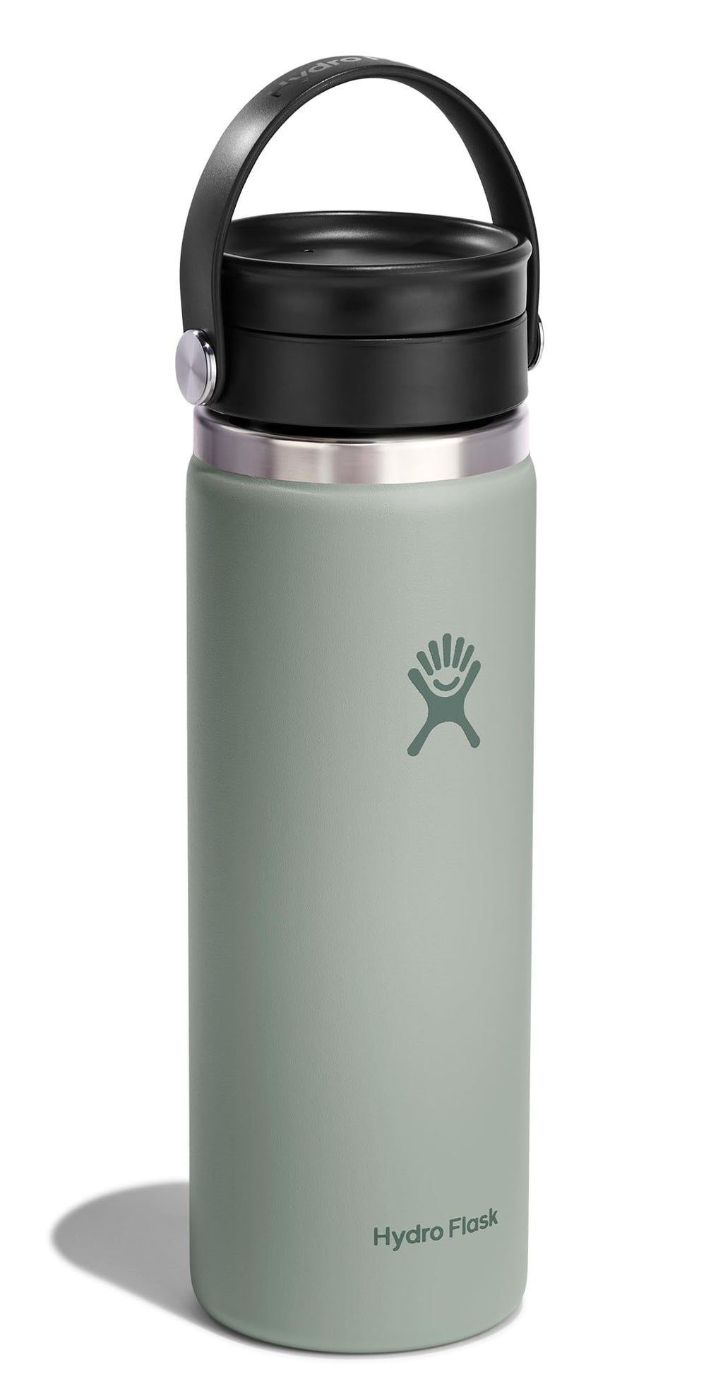Hydro Flask 20 Oz Stainless Steel Wide Mouth Hot Water Bottle with Flex Sip Lid, Agave Green
