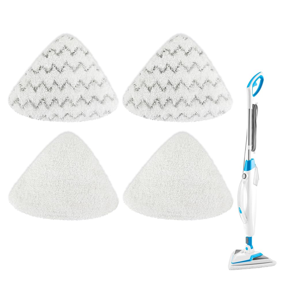 Steam Mop Pads Compatible with Bissell PowerEdge and PowerForce Lift Off 2-in-1 Series 2078 20781 2165 20781 2814C Steam Mop Cleaner Replacement Mop Cloth (2 Soft + 2 Scrubby)
