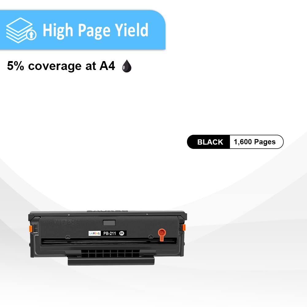 LAIPENG PB211 PB-211 PB 211 PB-211EV Compatible Toner Cartridge for P2500W P2502W M6500NW M6550NW M6600NW M6552NW M6602NW Printer Yeilds up to 1600 Pages (Black 1-Pack)