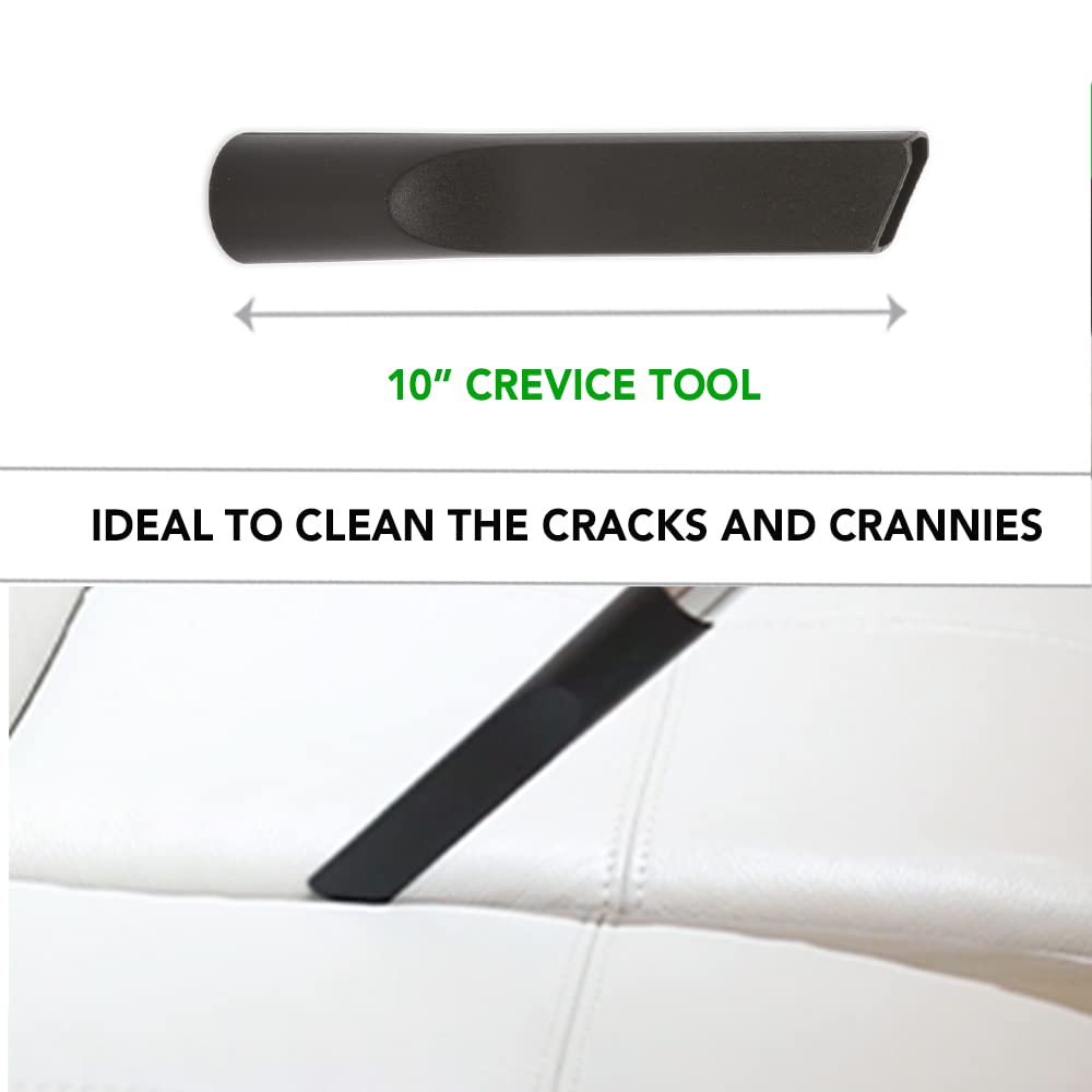 OVO 5PCS Universal Vacuum Cleaner Accessories - 12in Floor Brush, Dusting Brush, Crevice Tool, On-Board Caddy Tool, Upholstery Brush, 1 1/4 inch (32mm) Inner Diameter, Fits All, Black, KIT-216-100-BK